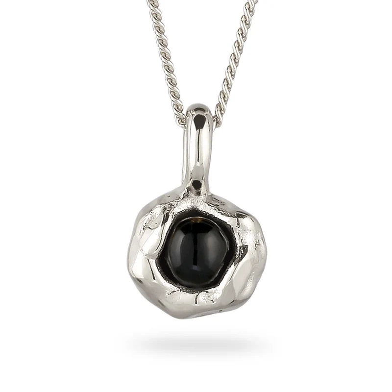 Halskette Melted Anhänger | Onyx (Schwarz)