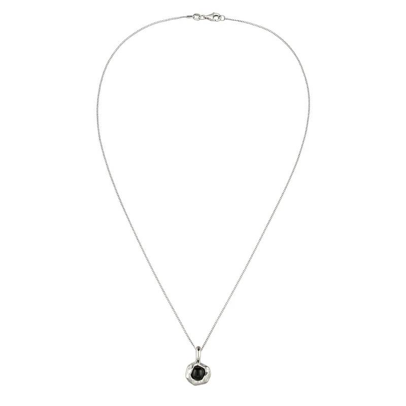 Halskette Melted Anhänger | Onyx (Schwarz)