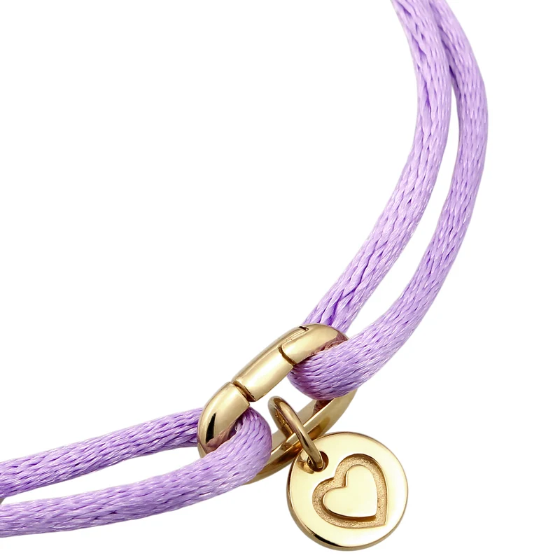 Armband Herz & Smiling Face | Satin (Gelb)