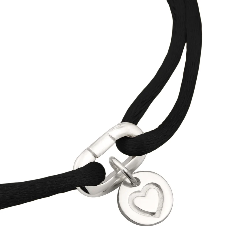 Armband Herz & Smiling Face | Satin (Gelb)