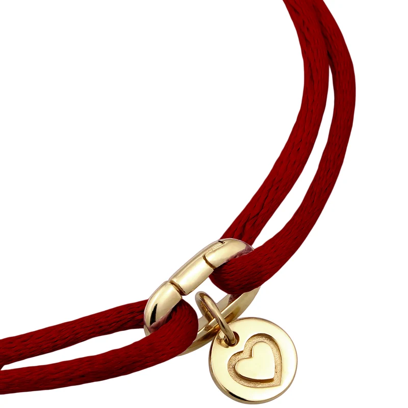 Armband Herz & Smiling Face | Satin (Gelb)
