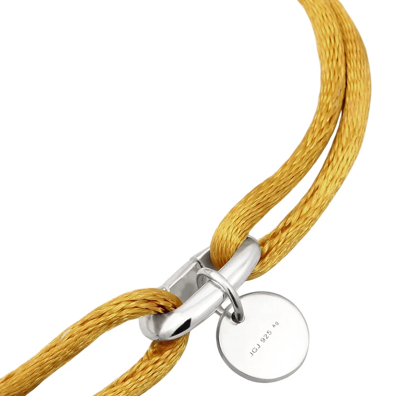 Armband Herz & Smiling Face | Satin (Gelb)