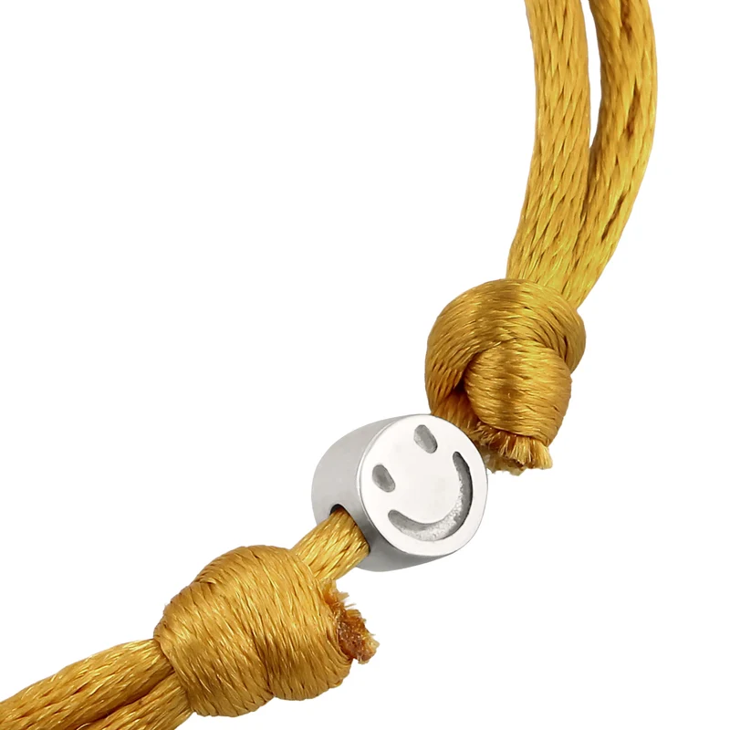 Armband Herz & Smiling Face | Satin (Gelb)