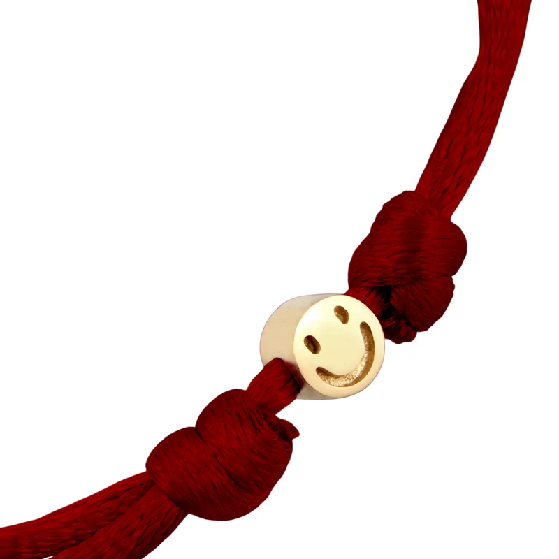 Armband Herz & Smiling Face | Satin (Gelb)