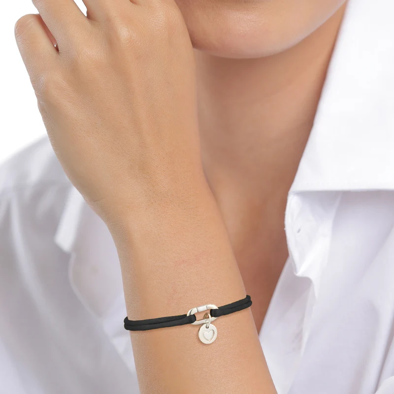 Armband Herz & Smiling Face | Satin (Gelb)