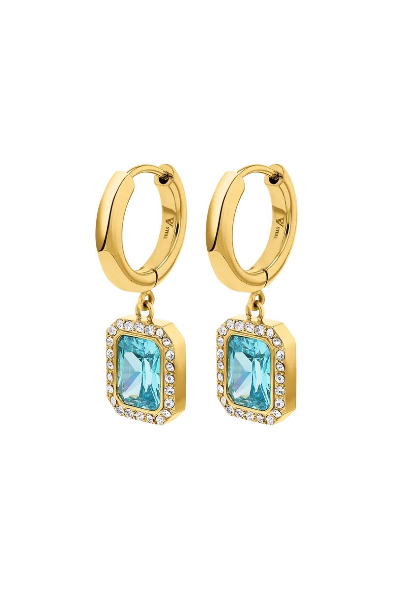 Pavé Emerald Charm Hoops