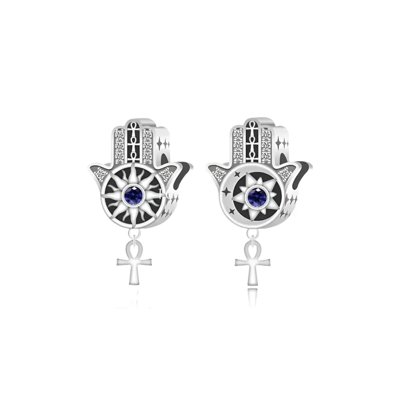 Hamsa Hand Dangle Charm | CZ