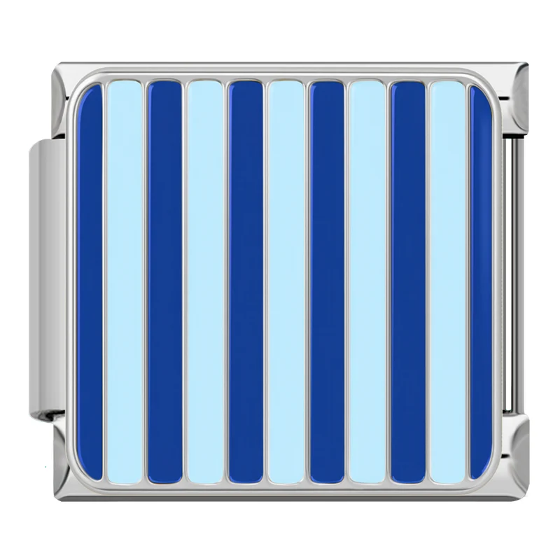 Blau Gestreift Silber