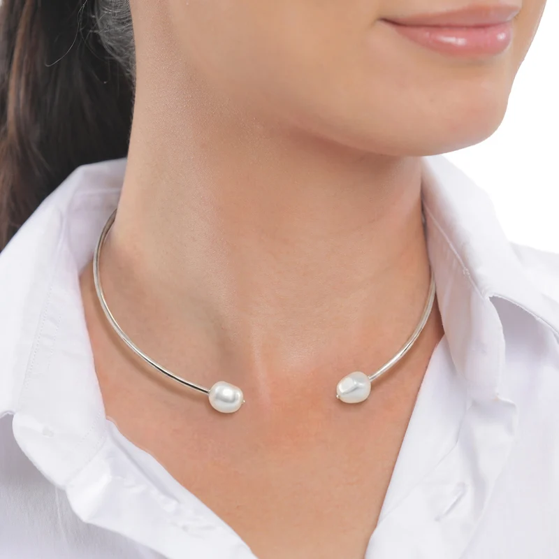 Halsreif | Mit Perlen von Swarovski® (Weiß)