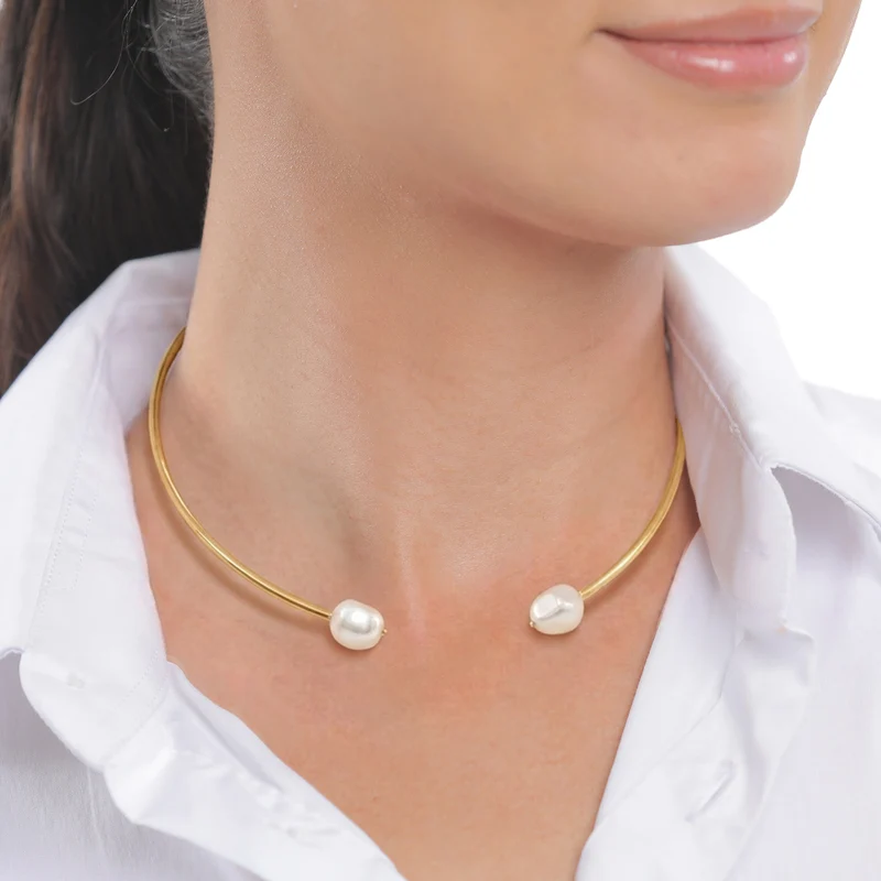 Halsreif | Mit Perlen von Swarovski® (Weiß)