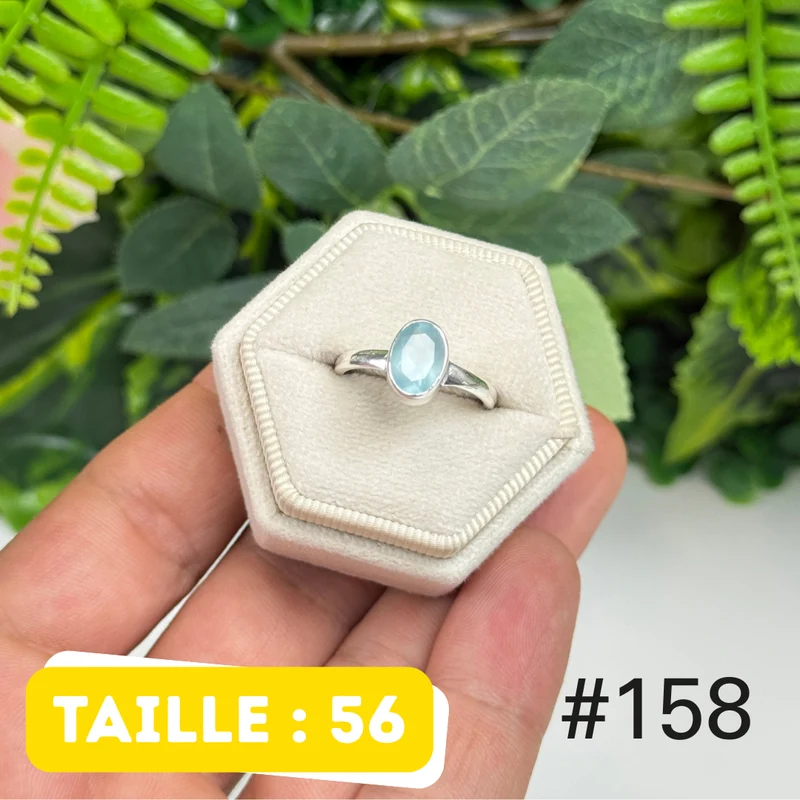 Ring aus 925er Sterlingsilber mit facettiertem Aquamarin #2158