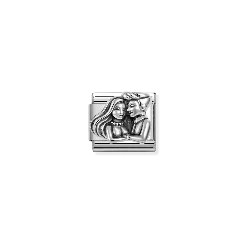 Classic Oxidised Silver Couple Family & Friends Charms
