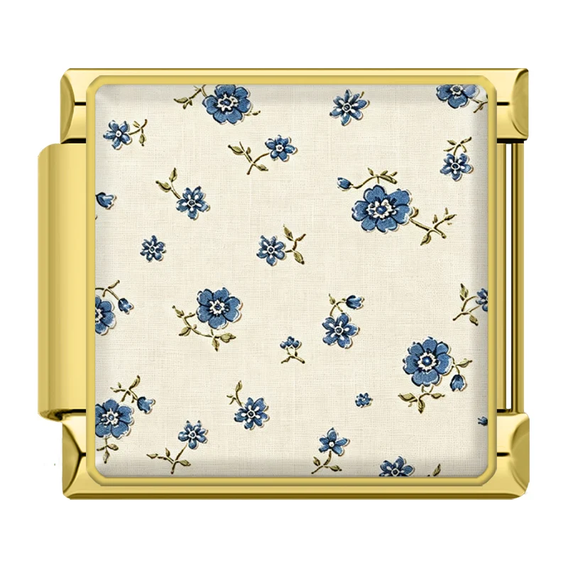 Blaue Blümchen Gold