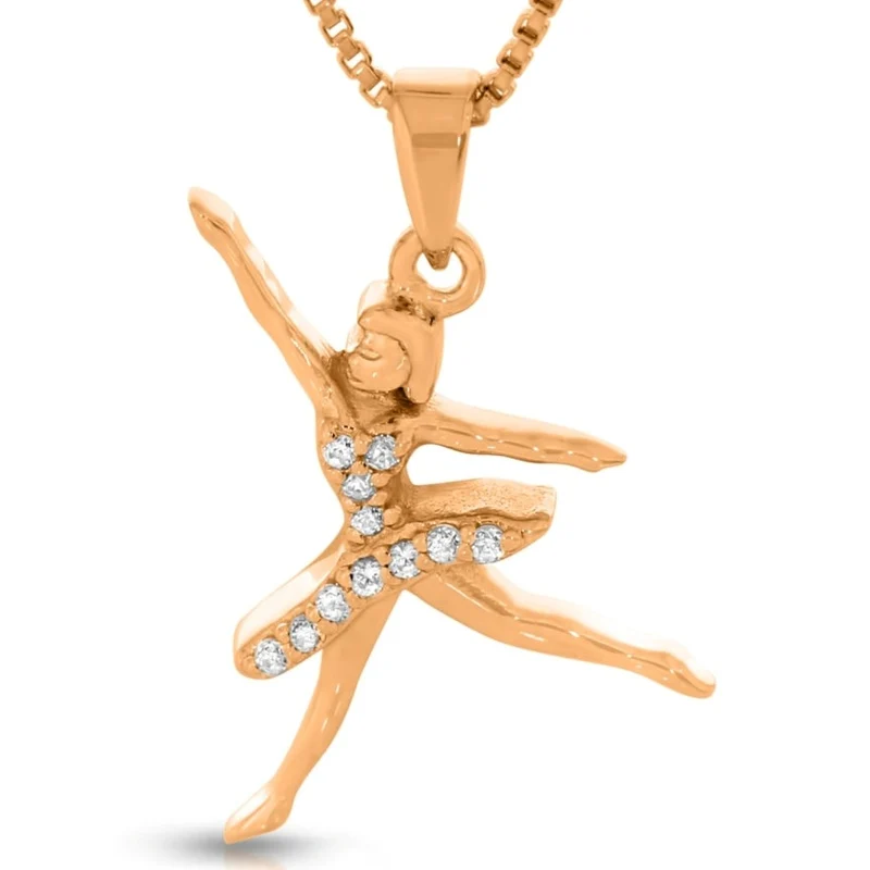 Ballett Tänzerin Mädchen Schmuck Ballerina rosé vergoldet