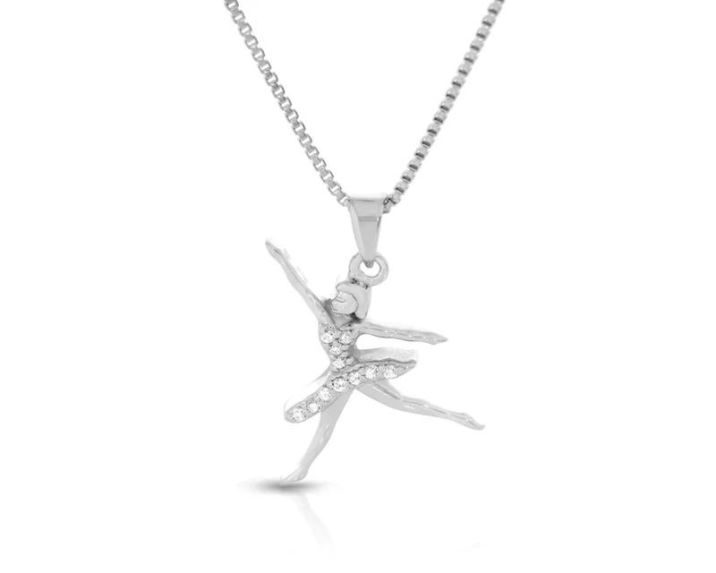 Ballerina Tänzerin Anhänger Kette Schmuck Kinder 925 Sterling Silber