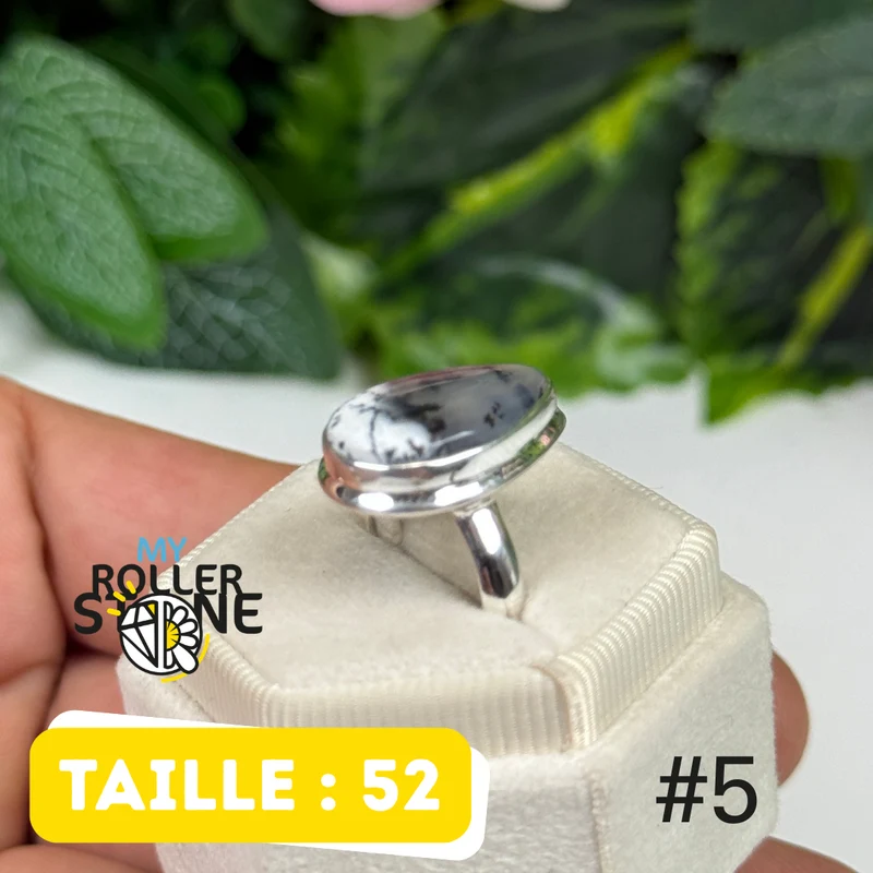 Ring aus 925er Sterlingsilber mit dendritischem Opal #ROR5