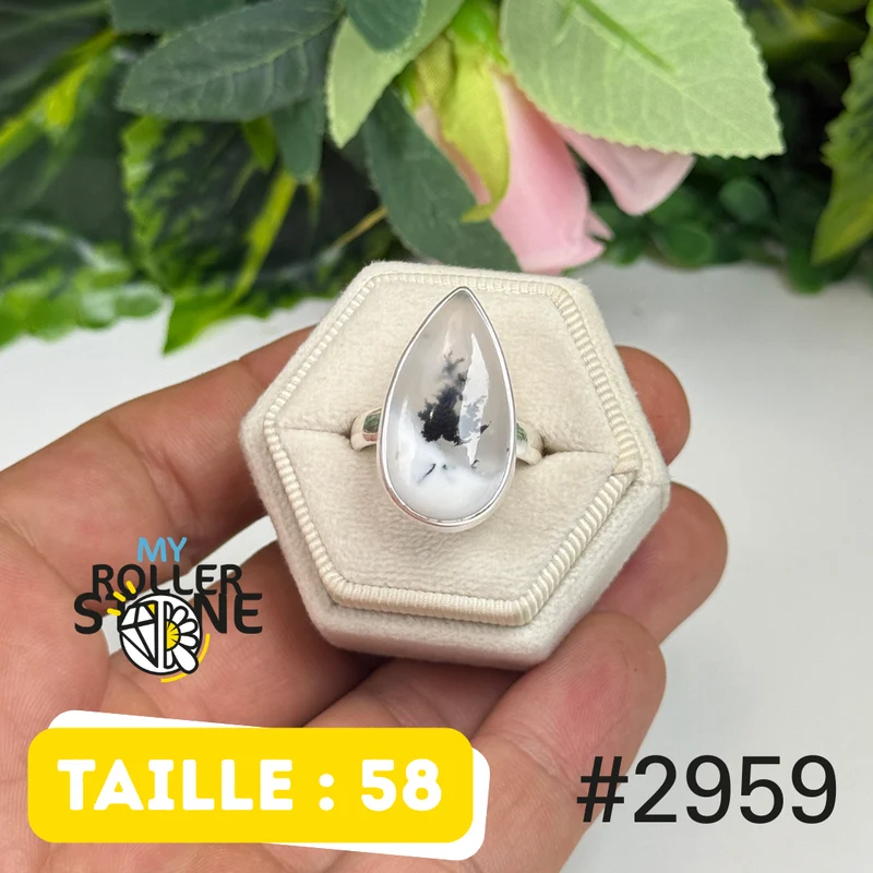 Ring aus 925er Sterlingsilber mit dendritischem Opal Nr. 2959