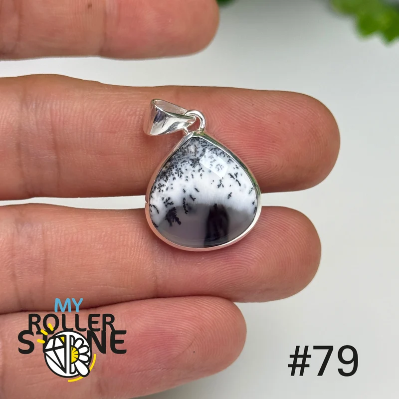 Anhänger aus 925er Sterlingsilber mit dendritischem Opal #OP79