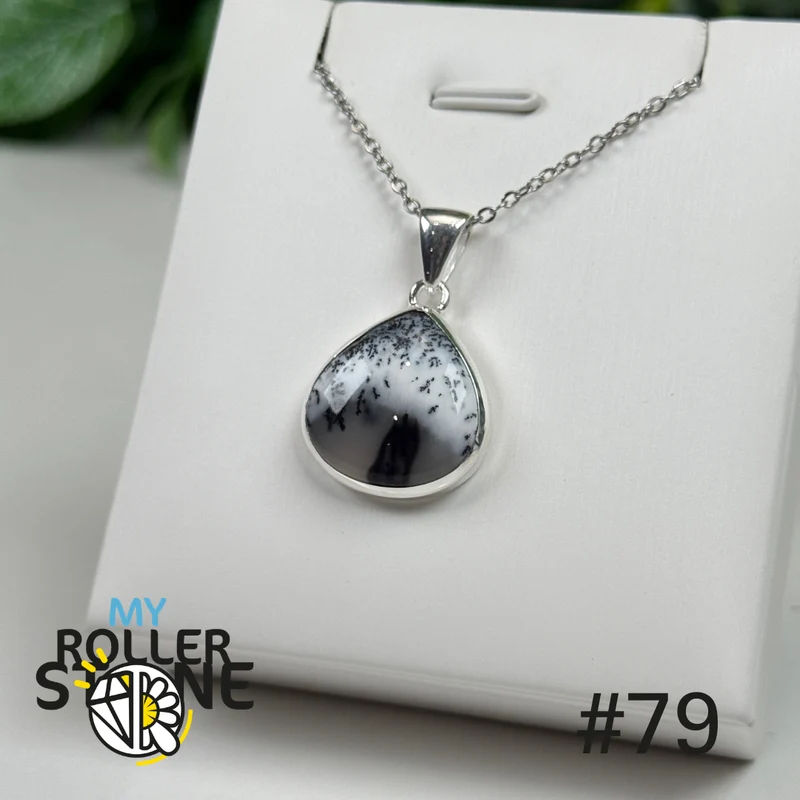 Anhänger aus 925er Sterlingsilber mit dendritischem Opal #OP79