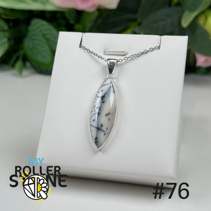 Anhänger aus 925er Sterlingsilber mit dendritischem Opal #OP76