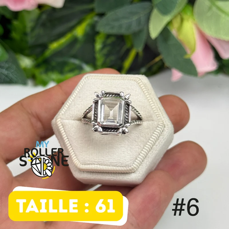 Ring aus 925er Sterlingsilber mit Bergkristall #RYR6