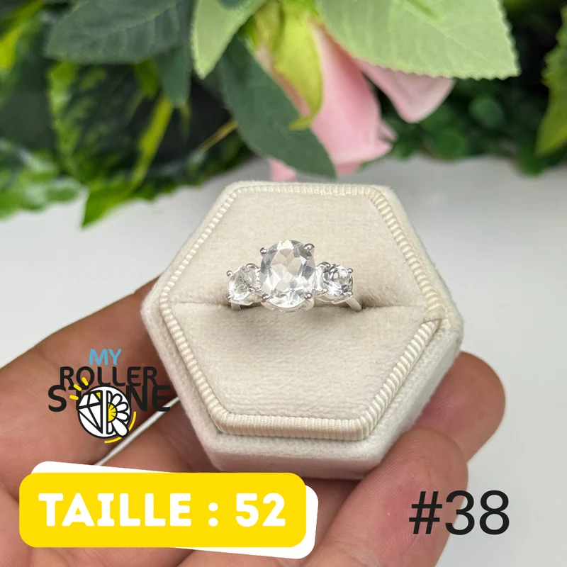 Ring aus 925er Sterlingsilber mit Bergkristall #YR38