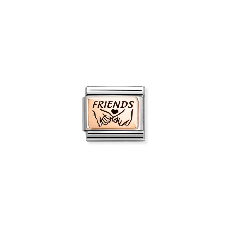Classic Rose Gold Friends Hands and Heart Friends & Family Charms