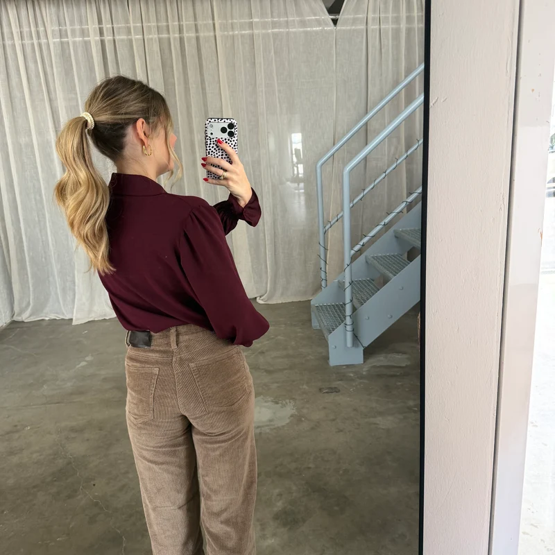 Rüschen Bluse - Bordeaux