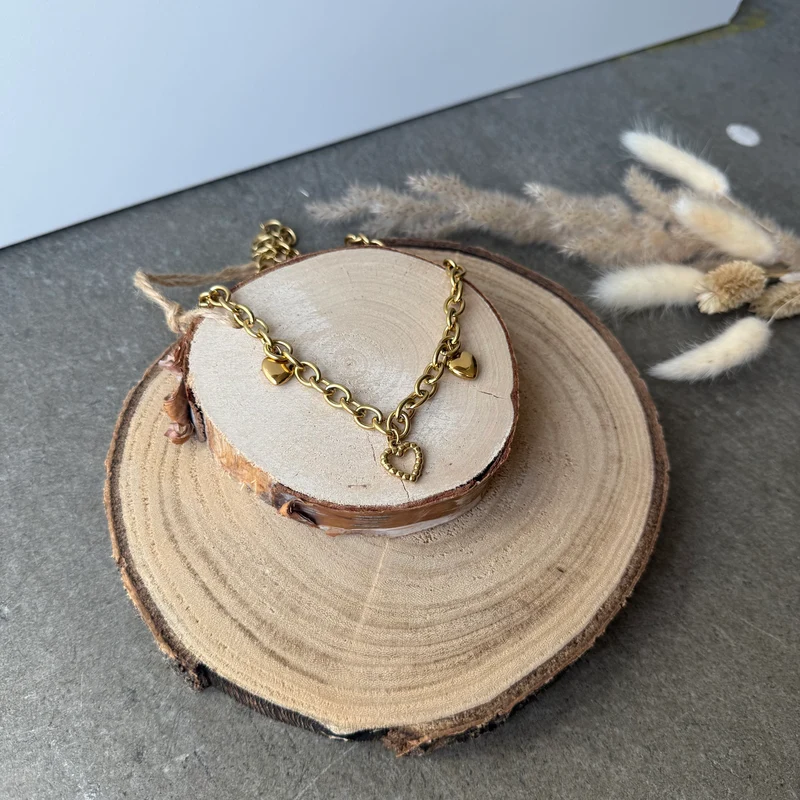 Chunky Hearts Kette | Gold