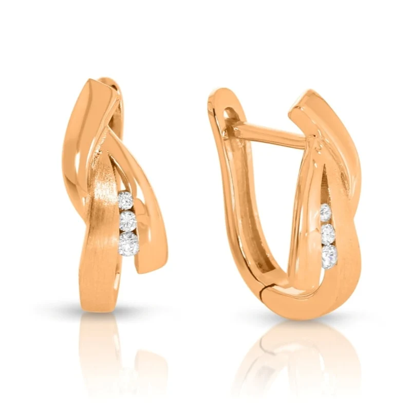 Creolen Damen rosegold Ohrringe Frauen mit Zirkonia