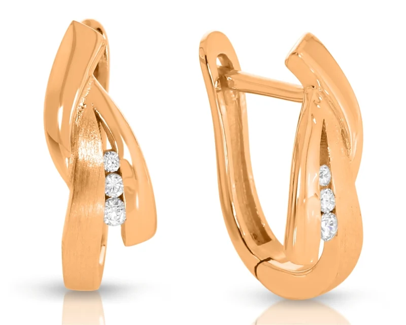 Creolen Damen rosegold Ohrringe Frauen mit Zirkonia