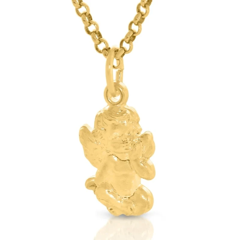 Engel Kette mit Gravur vergoldet Taufschmuck Einschulungsgeschenk