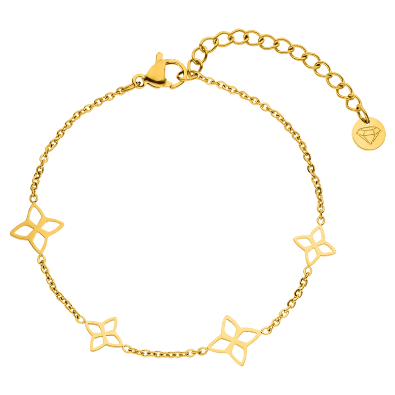 Elgant Flower Armband | 18K vergoldet