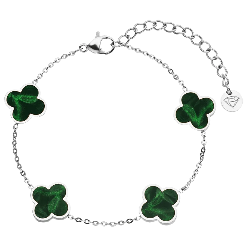 Emerald Clover Armband | 18K vergoldet