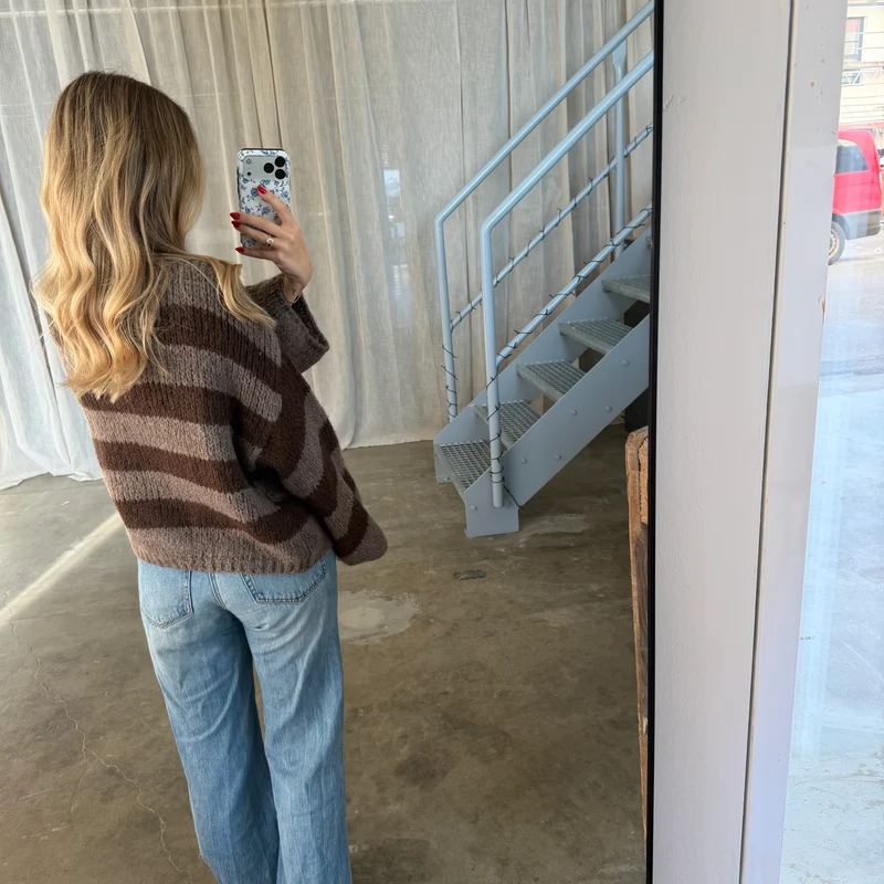 Strickjacke Poppy - Taupe x Braun