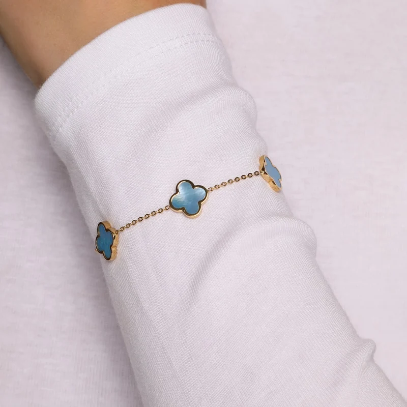 Sky Clover Armband | 18K vergoldet