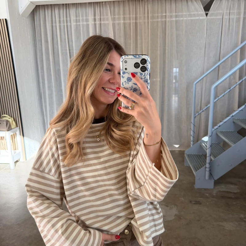 Oversize Longsleeve Stripes - Beige x Creme