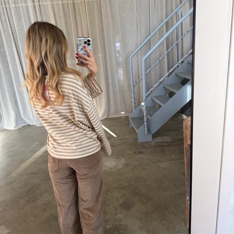 Oversize Longsleeve Stripes - Beige x Creme