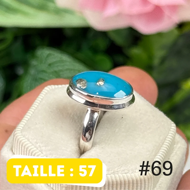 Nishapur Ring aus persischem Türkis und 925er Silber #TR69