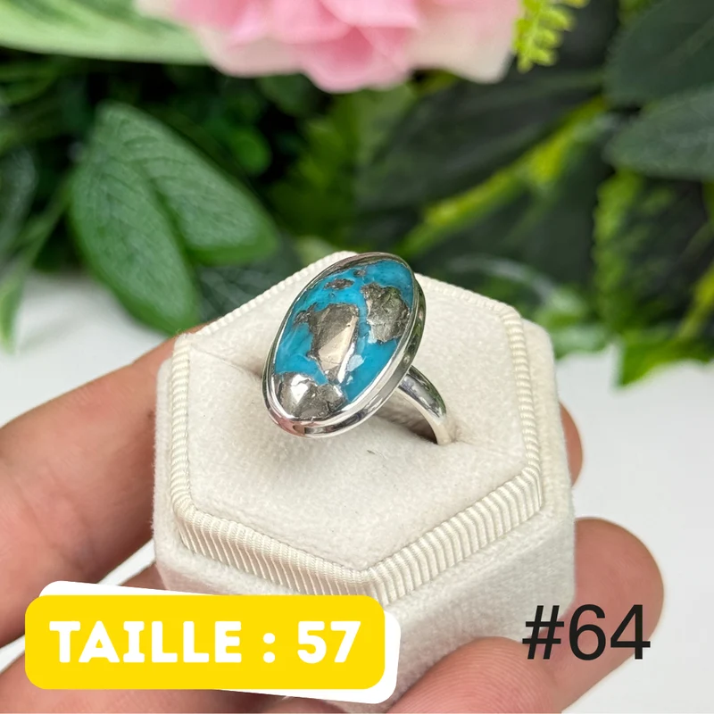 Nishapur Ring aus persischem Türkis und 925er Silber #TR64