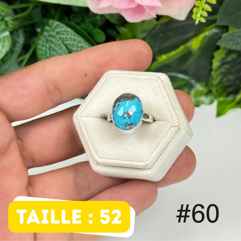 Nishapur Ring aus persischem Türkis und 925er Silber #TR60