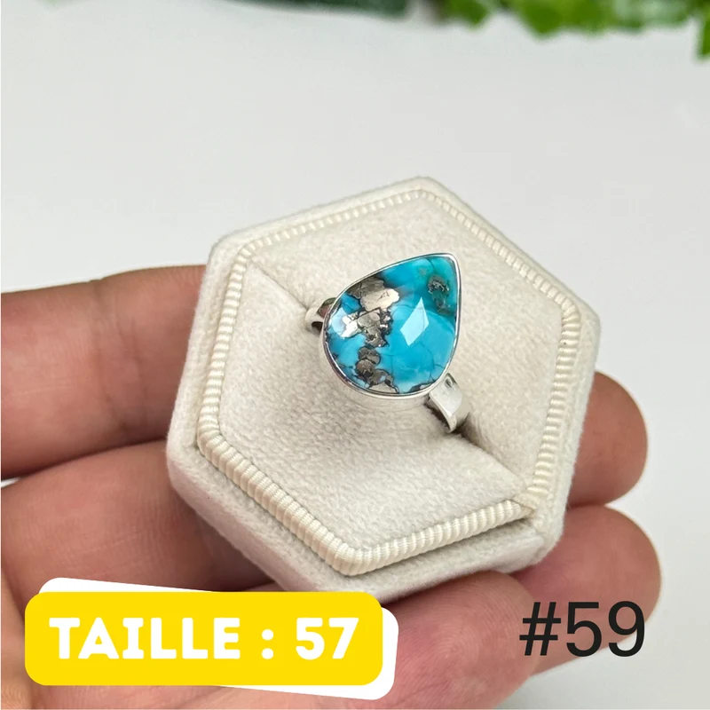 Nishapur Ring aus persischem Türkis und 925er Silber #TR59