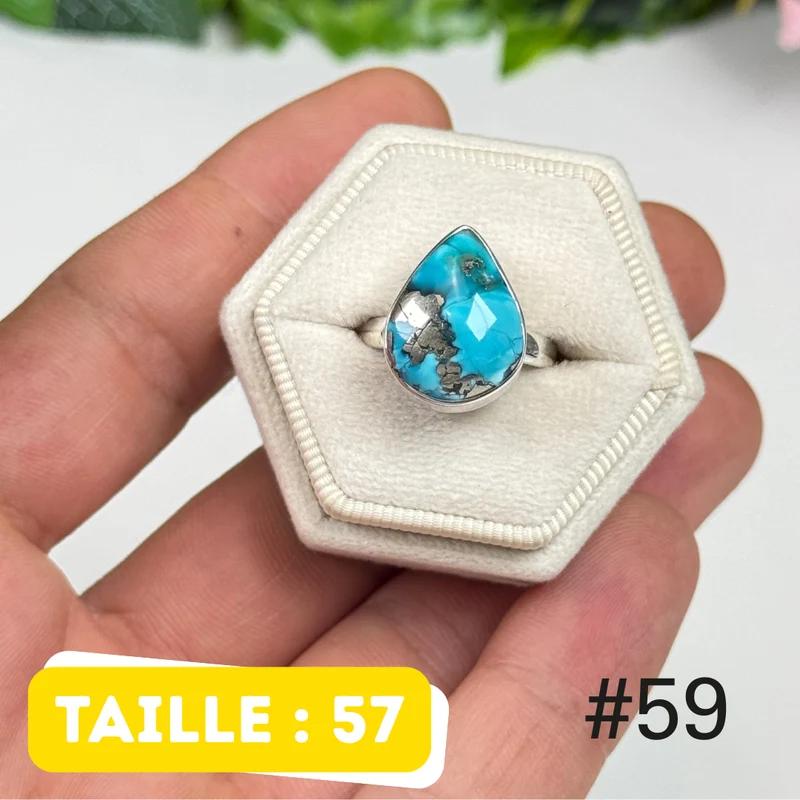 Nishapur Ring aus persischem Türkis und 925er Silber #TR59