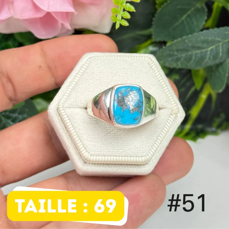 Nishapur Ring aus persischem Türkis und 925er Silber #TR51