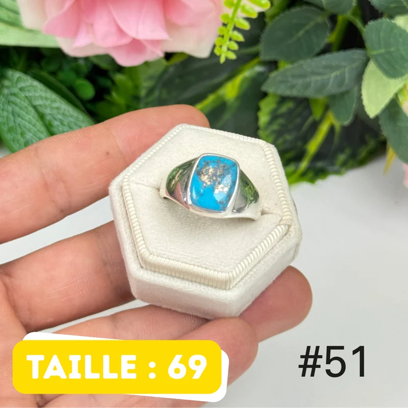 Nishapur Ring aus persischem Türkis und 925er Silber #TR51