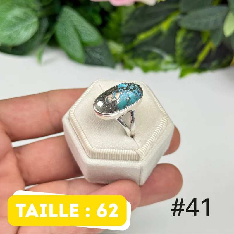 Nishapur Ring aus persischem Türkis und 925er Silber #TR41