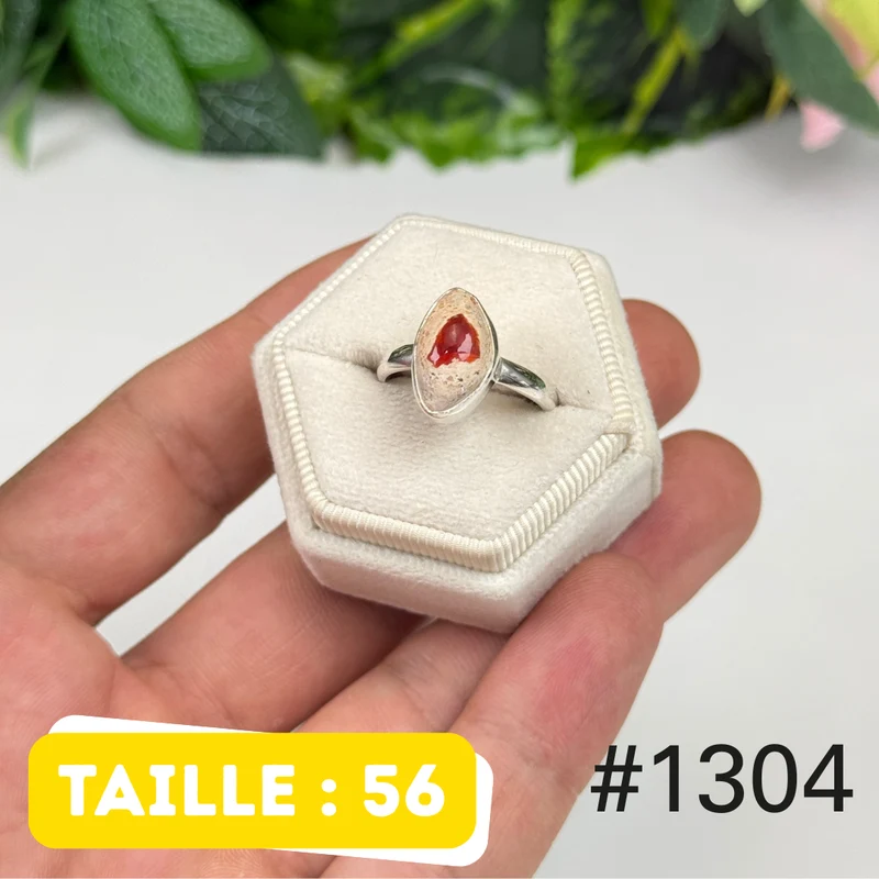 Ring aus 925er Sterlingsilber mit mexikanischem Opal Nr. 1304