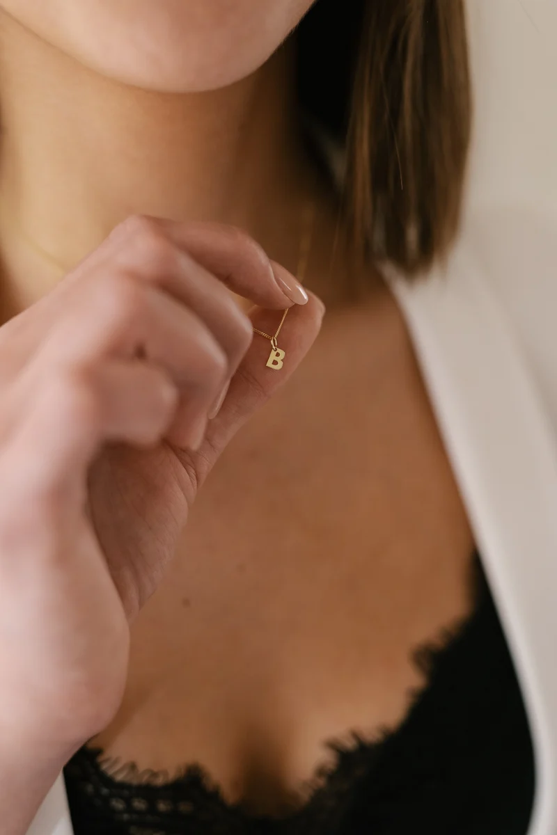 14k Initial Charm Ketting - Initialen Ketting