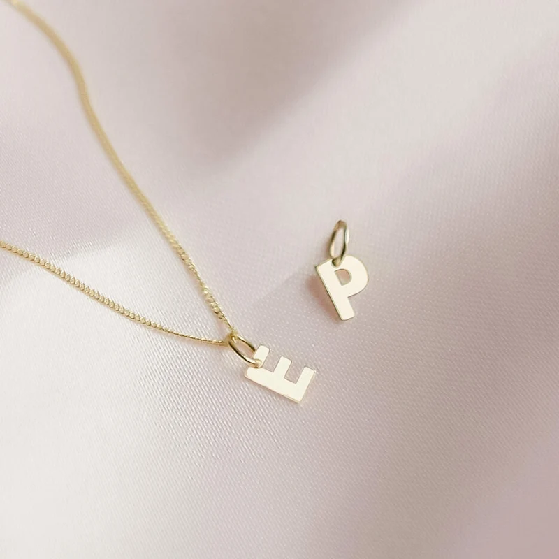 14k Initial Charm Ketting - Initialen Ketting