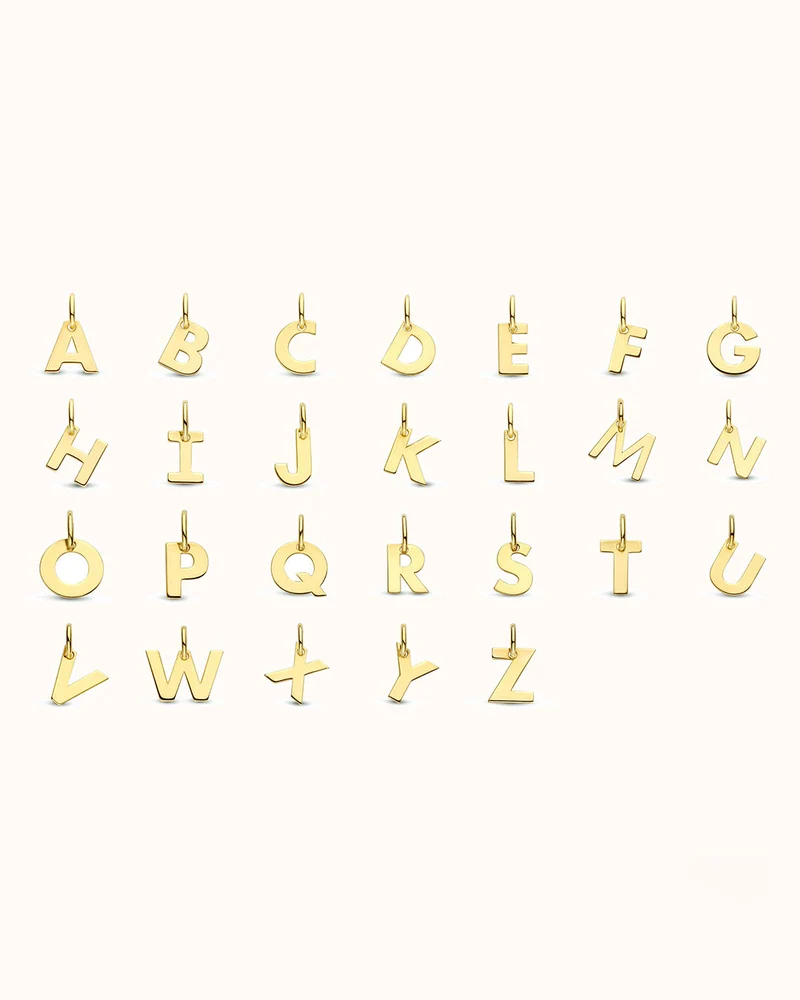 14k Initial Charm Ketting - Initialen Ketting
